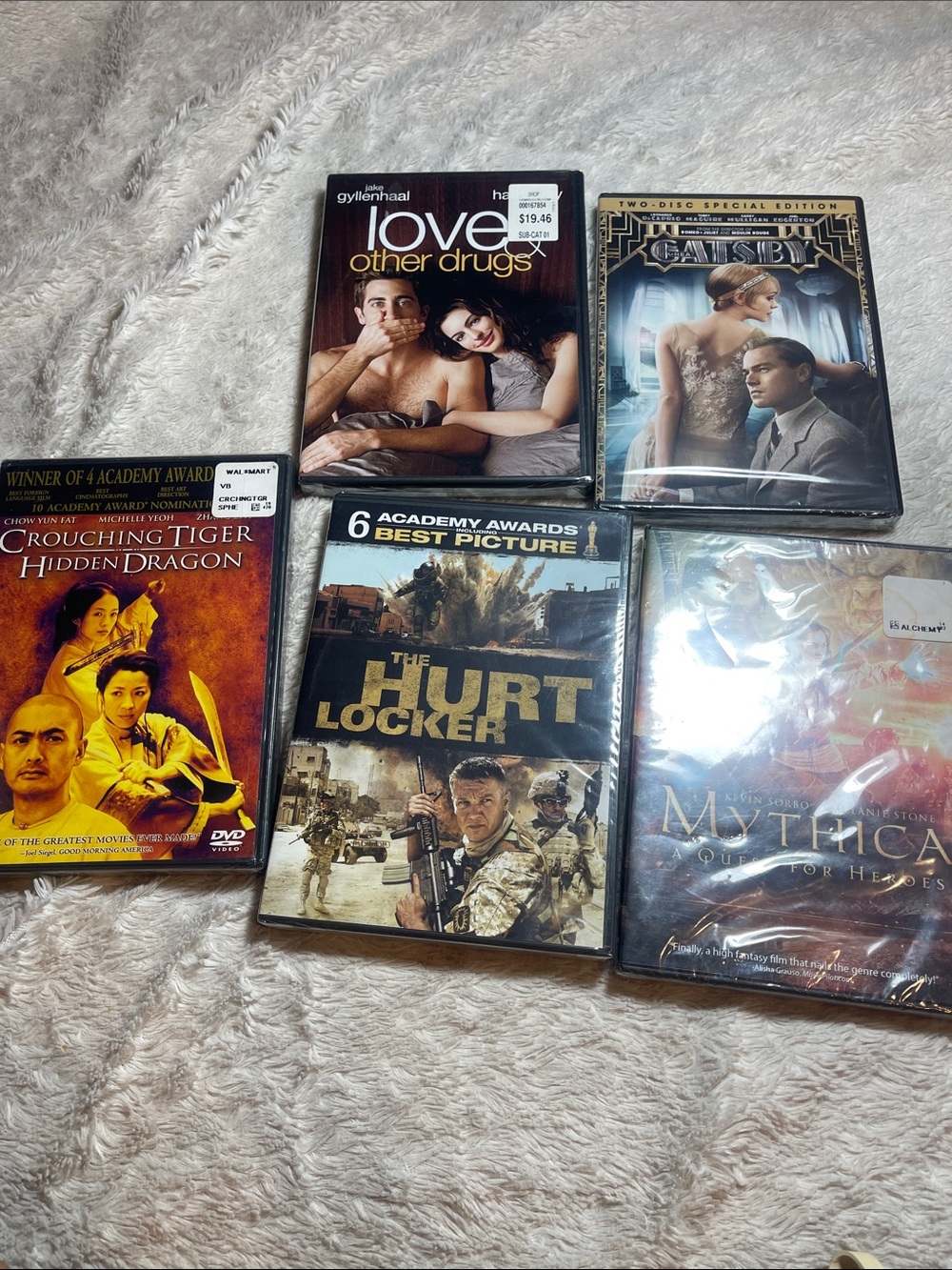 Mixed DVD Lot - The Hurt Locker, Crouching Tiger, Gatsby, Love & Other Drugs NEW